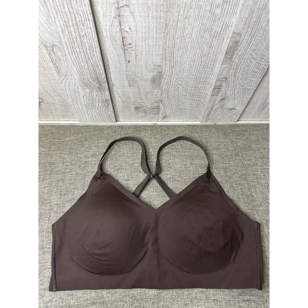Members Mark Adjustable Padded Bralette XXL Deep Chocolate Brown Nylon Spandex